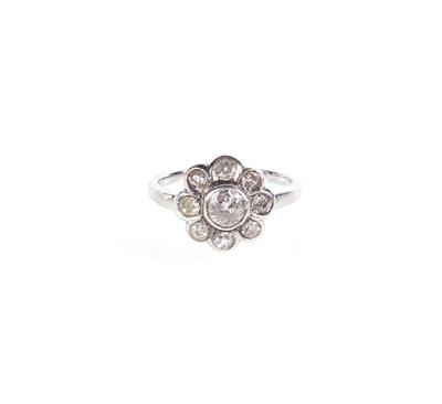 Diamant Damenring zus. ca. 0,80 ct "Blume" - Schmuck und Uhren