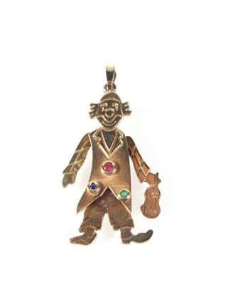 Farbstein Anhänger "Clown" - Schmuck und Uhren