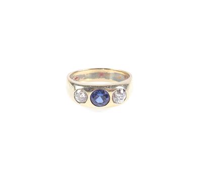 Saphir Diamant Ring zus. ca. 1,80 ct - Schmuck und Uhren