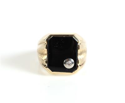 Onyx Brillant Herrenring - Schmuck und Uhren