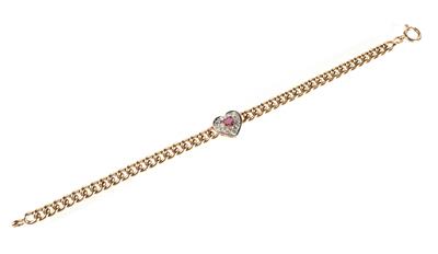 Brillant Rubin Armkette "Herz" - Schmuck und Uhren Muttertagsspecial
