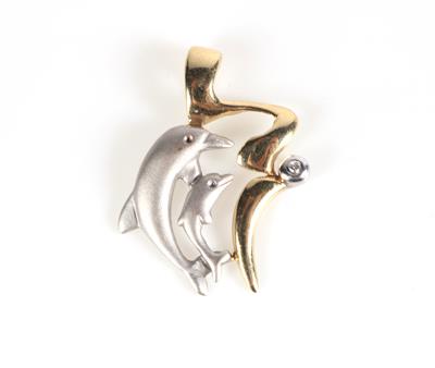 Brillant Anhänger "Springende Delphine" - Schmuck und Uhren
