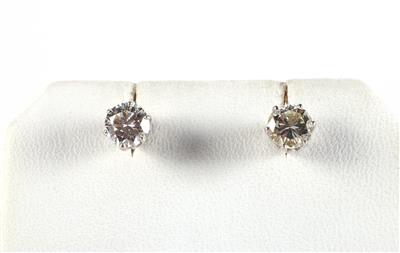 Brillantsolitär Ohrschrauben zus. ca. 1,35 ct - Schmuck und Uhren