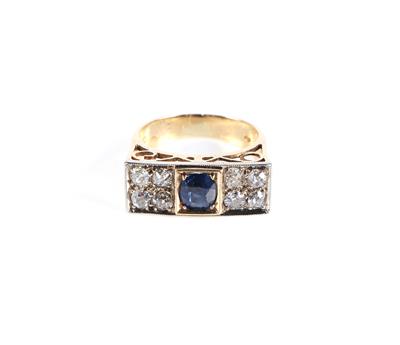 Saphir Diamant Damenring zus. ca. 1,30 ct - Gioielli e orologi
