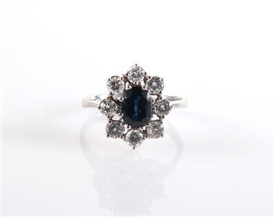 Saphir Brillant Damenring zus. ca. 1,70 ct - Schmuck und Uhren