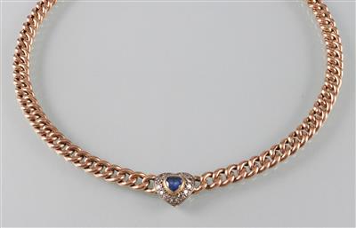 Saphir Diamantcollier zus. ca.0,40 ct - Schmuck und Uhren