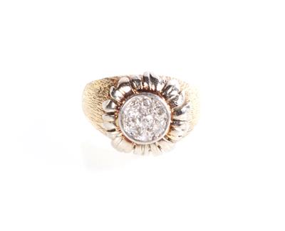 Diamant Damenring zus. ca. 0,25 ct "Sonnenblume" - Gioielli e orologi