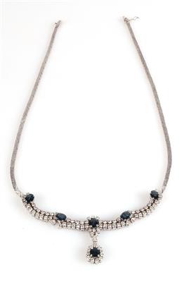 Diamant Saphir Collier zus. ca. 3,20 ct - Klenoty a náramkové