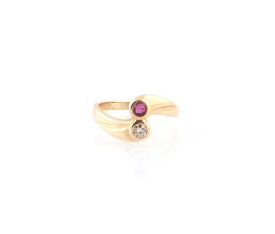 Brillant Rubin Ring - Schmuck und Uhren