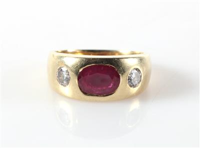 Brillant Rubin Ring zus. ca. 1,40 ct - Schmuck und Uhren