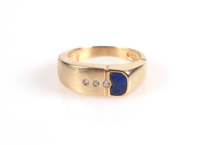 (Beh.) Lapis Lazuli Brillant Damenring - Schmuck und Uhren