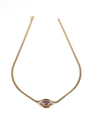 Amethyst Diamant Collier - Schmuck und Uhren