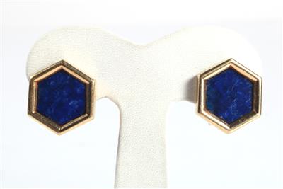 (Beh.) Lapis Lazuli Ohrclips - Jewellery and watches