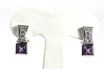 Moderne Amethyst Ohrclips - Jewellery and watches
