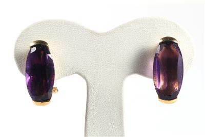 Moderne Amethyst Ohrclips - Schmuck und Uhren