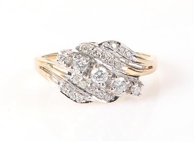 Brillant Diamant Damenring zus. ca. 0,40 ct - Jewellery and watches