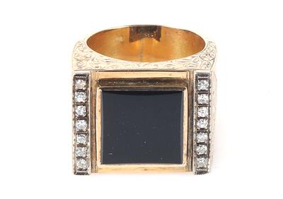Onyx Diamant Herrenring - Schmuck und Uhren