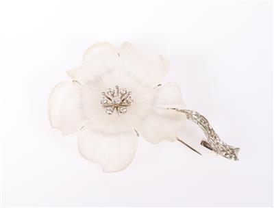 Diamant Brillant Brosche "Blume" - Flora und Fauna Schmuck