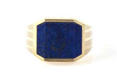 Lapislazuli (beh.) Herrenring - Schmuck und Uhren