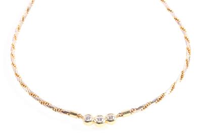 Brillant Collier zus. ca. 0,60 ct - Schmuck und Uhren