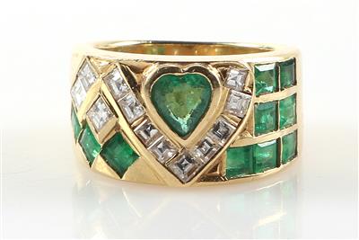 Diamant Smaragd Damenring - Klenoty a náramkové