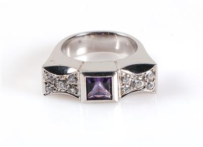 Moderner Amethyst Damenring - Schmuck und Uhren