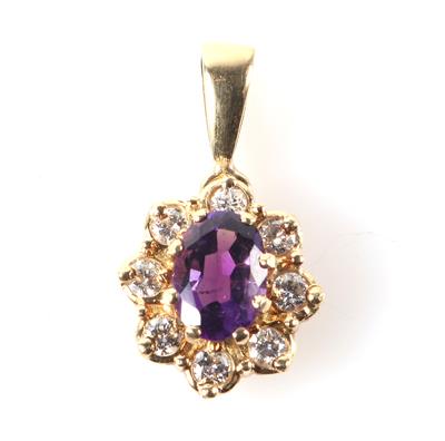 Amethyst Brillant Anhänger - Schmuck und Uhren