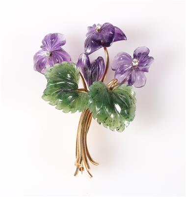 Blumen Brosche "Veilchen" - Schmuck und Uhren