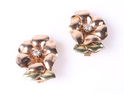 Diamant-Ohrclips "Blumen" - Schmuck und Uhren