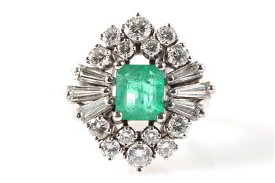 Brillant Diamant Smaragd Damenring - Klenoty a náramkové