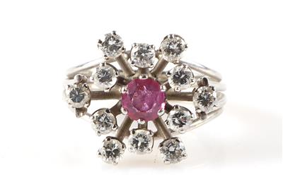 Brillant Rubin Ring - Schmuck und Uhren