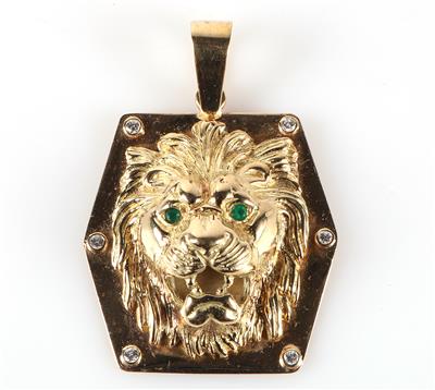 Brillantanhänger "Löwenkopf" - Schmuck und Uhren