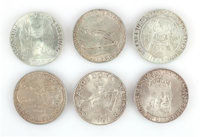 6 Stück Sammlermünzen ATS 50,-- - Schmuck und Uhren