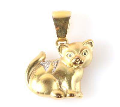 Diamant Anhänger "Katze" - Jewellery and watches