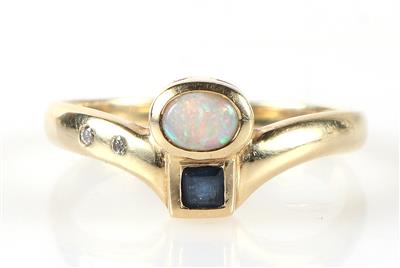 Opal Saphir Brillant Damenring - Gioielli e orologi