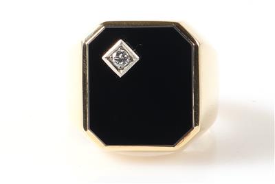 Onyx Brillant Herrenring - Jewellery and watches