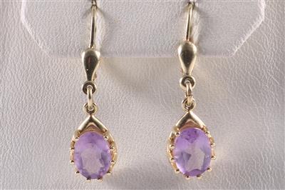 Amethyst Ohrgehänge - Schmuck und Uhren