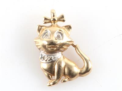 Diamant Anhänger "Katze" - Schmuck und Uhren