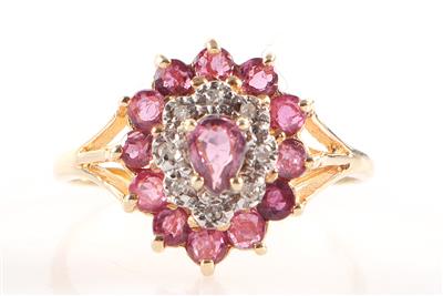 Rubin Diamant Damenring - Schmuck und Uhren