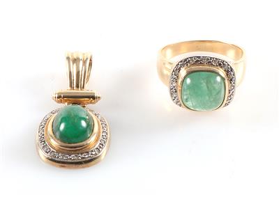 Smaragd Diamant Schmuck-Set - Jewellery and watches