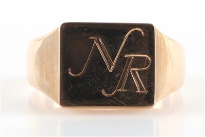 Monogramm Herrenring "N/R" - Klenoty a Hodinky