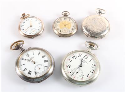 Konvolut 5 Taschenuhren - Jewellery and watches