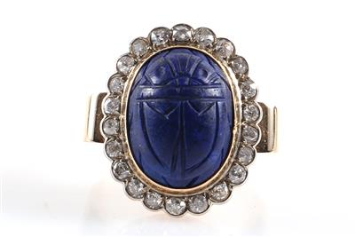 Diamant Lapis Lazuli (beh.) Ring "Skarabäus" - Gioielli e orologi