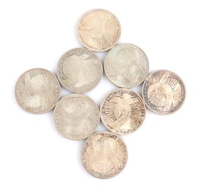 8 Silbermünzen á 10 Deutsche Mark - Schmuck und Uhren