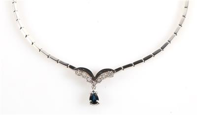 Diamant Saphircollier - Jewellery and watches