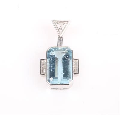 Aquamarin Diamant Anhänger - Schmuck und Uhren