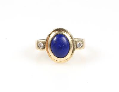 Behandelter Lapis Lazuli Brillant Damenring - Schmuck und Uhren