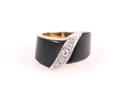 Brillant Onyx Damenring - Klenoty a Hodinky