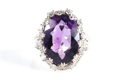 Amethyst Diamantdamenring - Schmuck und Uhren