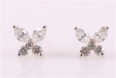Brillant/Diamant Ohrstecker zus. ca. 0,70 ct, "Schmetterlinge" - Jewellery and watches